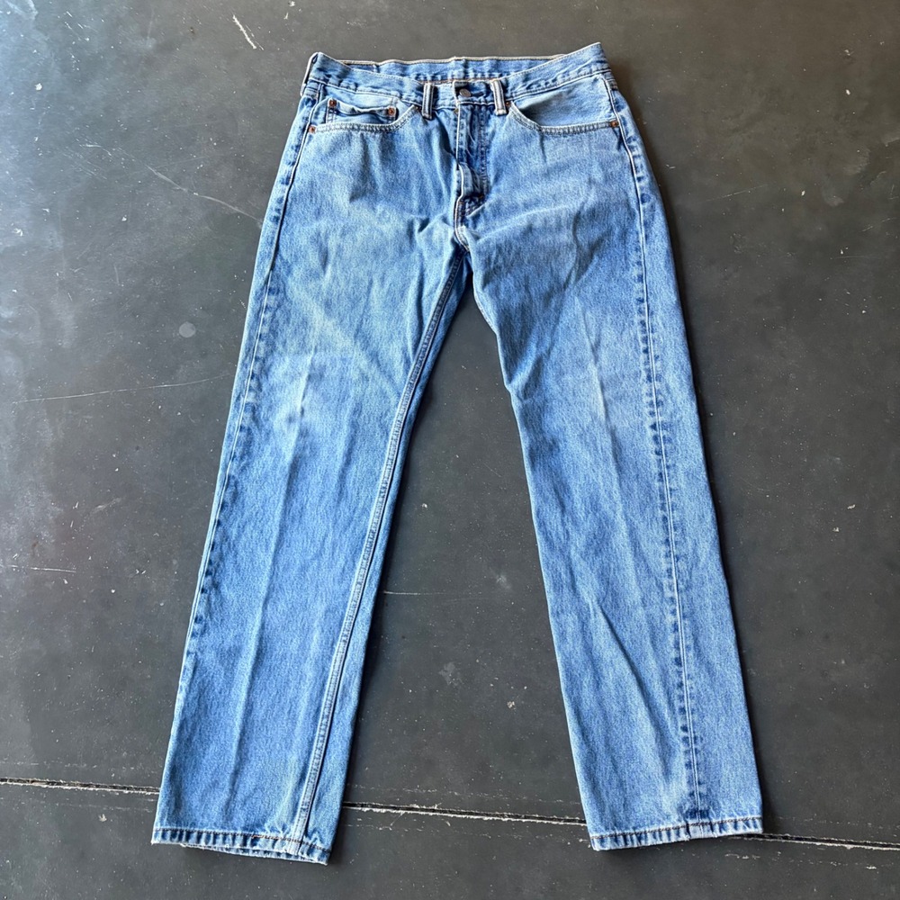Levis 505 Regular Fit Straight Leg Blue Denim Jeans W34 L32